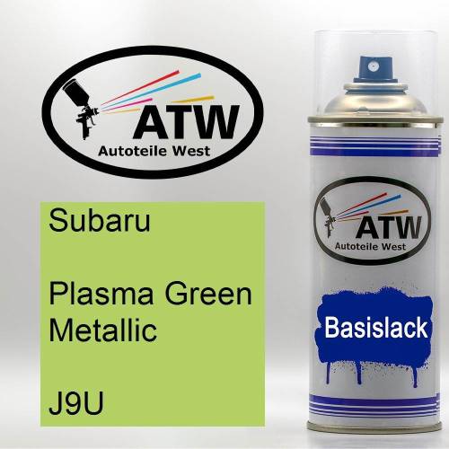 Subaru, Plasma Green Metallic, J9U: 400ml Sprühdose, von ATW Autoteile West.